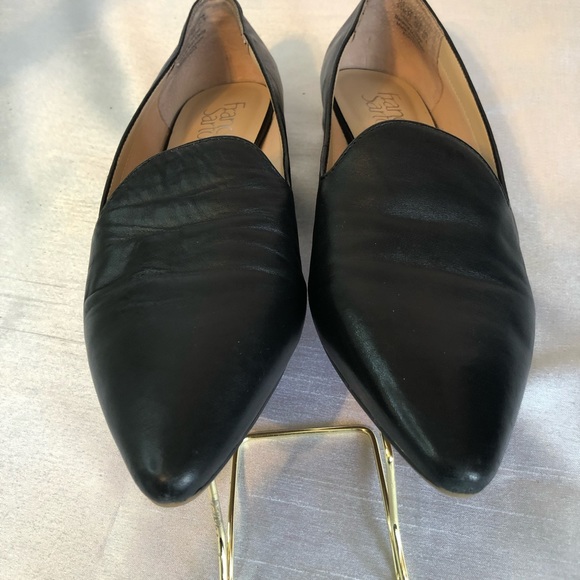 Franco Sarto Ladies 9 1/2 Black Leather Pointed Toe Slip Loafers - Picture 10 of 16